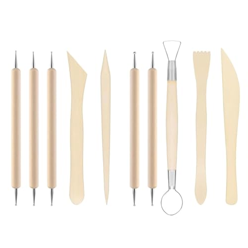 ZIOYANE 10 herramientas de modelado de arcilla, kit profesional de madera de arcilla polimérica y herramientas de cerámica para esculpir, modelar y manualidades de arte
