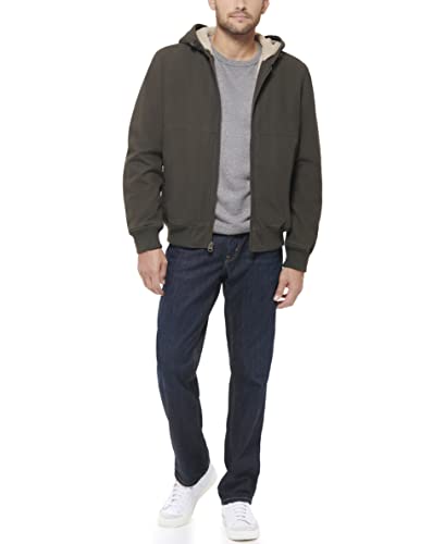 Image of Levi's mens Workwear Cotton Canvas Hoody Bomber Jacket (Regular & Big & Tall Sizes)