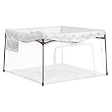 Dream On Me Ziggy Square Playpen – Dove White, Spacious Baby Play Yard, Breathable Mesh Sides, Padded Floor, Foldable and Travel-Friendly