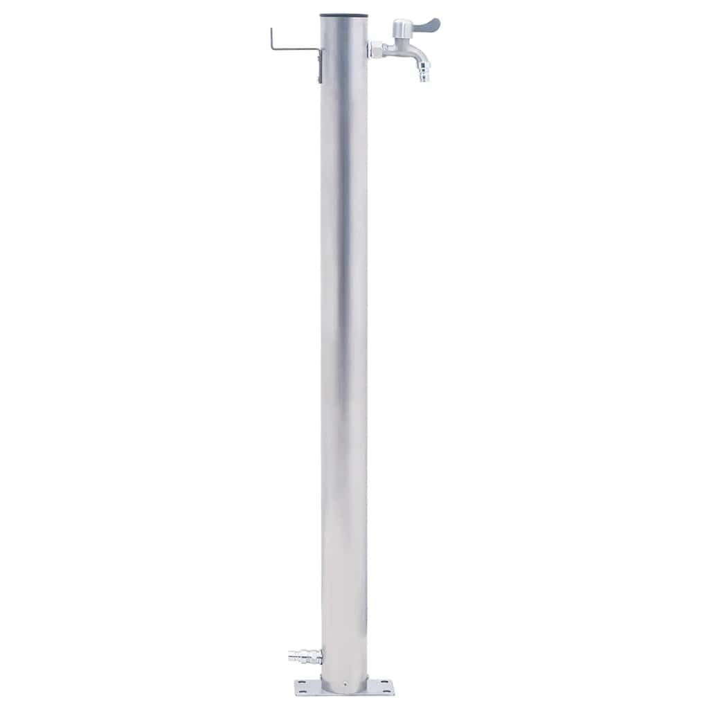 Columna de agua para el jardín, 40 cm, acero inoxidable, redondo, sistema de riego para jardín, césped, manguera de goteo, aspersor, automático, planta, invernadero, balcón, bancal