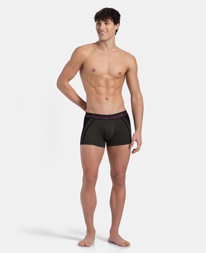 Image of Jockey US21 Men's Super Combed Cotton Elastane Stretch Solid Trunk with Ultrasoft Waistband