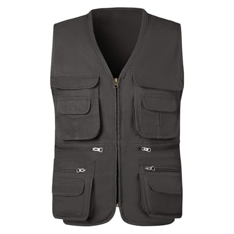 KTWOLEN Men's Multi Pocket Fishing Vest Cover