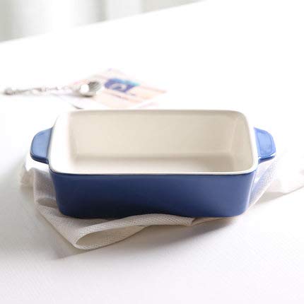 Blue Stones Ceramic Baking Bowl Dish Rectangular deep-Dish Ceramic Plate chees Baked Rice Baked Fish Microwave Oven bakeware
