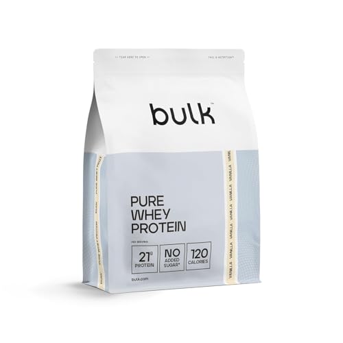 Image of Bulk Pure Whey Protein Powder, 900 g (1.98 lb), Vanilla | 21g Protein per Scoop | Muscle Growth & Recovery | Whey Concentrate | Vegetarian
