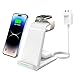 Wireless Charger 3 in 1 - ADADPU 15W Fast Charging Station for Apple iWatch Series 10/9/8/7/6/SE/5/4/3/2 Charger Stand for Multiple Devices iPhone 17/16/15/14/13/12/11 Pro Max/XS/XR/X Airpods-White