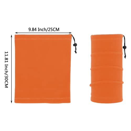 Buff Neck Gaiter Soft Fleece Winter Warmer Windproof Lightweight Breathable Cold Weather Face Cover Scarf Motorcycle Cycling Skiing Running Neck Gaiter For Men Women-Orange, One Size #TOP3
