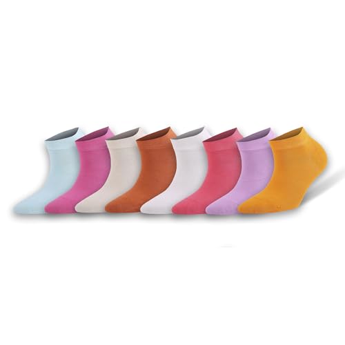 AWS/American Made 8 Pairs Bamboo Low Cut Ankle Socks for Women with Gift Box Shoe Size 6 to 9 - Main Image