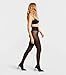 commando Semi Opaque Tights | 35 Denier Sheer Hosiery Legwear | Patented Dig-Free Raw-Cut Waistband | Subtle Skin Reveal | Black, Large