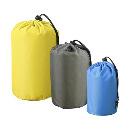 UUYYEO 3 Pcs Waterproof Stuff Sacks Outdoor Drawstring Storage Sack Hiking Organizer Sacks Backpacking Clothes Bags Traveling Camping Ditty Bags Outdoor Dust Flap Bag
