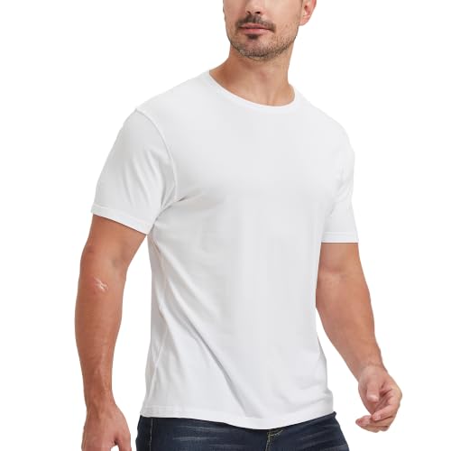 Image of netdraw Men's Ultra Soft Bamboo Viscose Cotton T-Shirt S-3XL | Moisture Wicking, Lightweight, Cool-Touch, Everyday Casual, Lounge, Sleep & Undershirt
