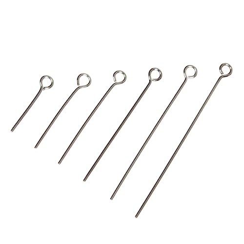 15 Pcs 4 Balls with Ring Head Eye Pin Antique Silver Plated 20 Gauge 2.5 Inch
