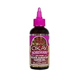 Okay Pure Naturals Black Jamaican Castor Oil - Castor Oil for Hair Growth, Moisture for Skin, Face, Scalp, Eyelashes, Eyebrows - Hair Oil for Men & Women - Rosemary, 4 oz Glass Bottle