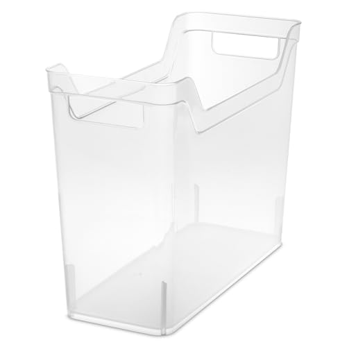 Sterilite Narrow Shelf Bin with Handles, Plastic Storage Container for Organizing Shelving, Closet, Pantry, and Countertops, Clear, 6-Pack - Image 3
