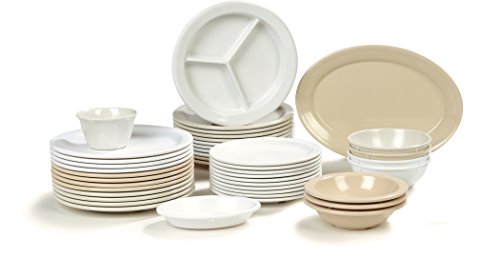 Carlisle FoodService Products Dallas Ware Reusable Plastic Plate Salad Plate with Rim for Buffets, Home, and Restaurants, Melamine, 7.25 Inches, Tan, (Pack of 48) - Image 7