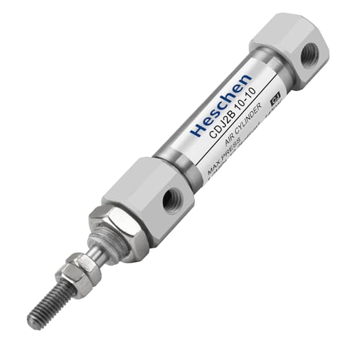 Heschen Cilindro pneumatico sottile in acciaio inossidabile, CDJ2B 10-10, porto M5, foro 10mm, corsa 10mm, asta singola a doppio effetto