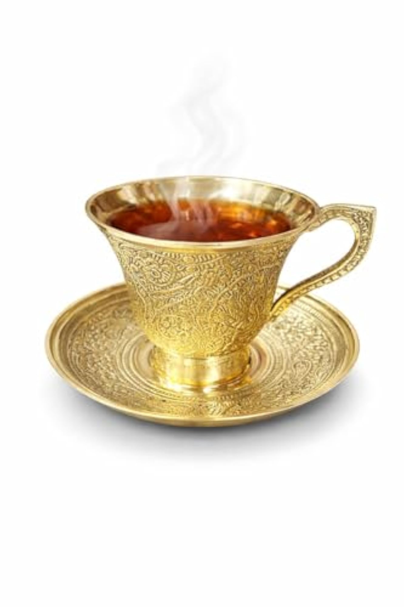 Premium Handcrafted Brass Tea Cup, Royal Design