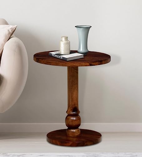Image of Eco Solid Wood END Table for Living Room and Bed Room| Premium Design Side Table for Home | Chocolate Brown Finish, Solid Sheesham Wood | Ideal for Home Decor