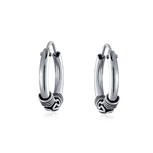 Parnika (Formerly MJ) 925 Small Size 12 mm Silver Bali Hoops Earrings in Pure 92.5 Sterling Silver for Girls/Women (Endless) - Image 5