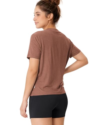 Image of ODODOS Women's Performance Cropped Tee Ultra Soft odSTRATUM Tech Short Sleeve Relaxed Top Crew Neck T-Shirts