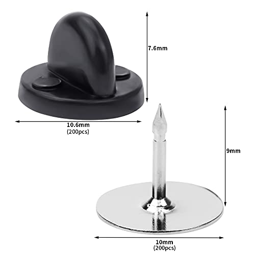 400Pcs Pvc Rubber Pin Backs Heliltd Butterfly Clutch Pins Tie Tacks Blank Pins For Uniform Badges Backing Holder Clasp Lapel Pin Enamel Pins(200 Sets) #TOP1