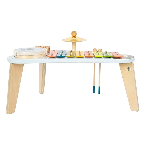 Image of small foot Groovy Beats 12255 Wooden Music Table with Cymbal, Xylophone, Ratchet and Drum 3+ Years