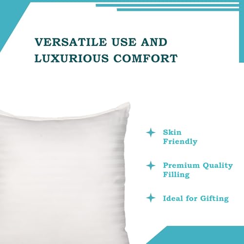 Image of Kuber Industries Cushion Filler | 16x16 Inch | Cushion for Bedroom | Square Cushions for Sofa | Fluffy Microfiber Cushion for Living Room | Throw Cushion Filler | White