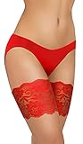 sesto senso Oberschenkelbänder Spitze Sexy Elastische Anti-reibung mit 4 Silikonstreifen rot 60-65