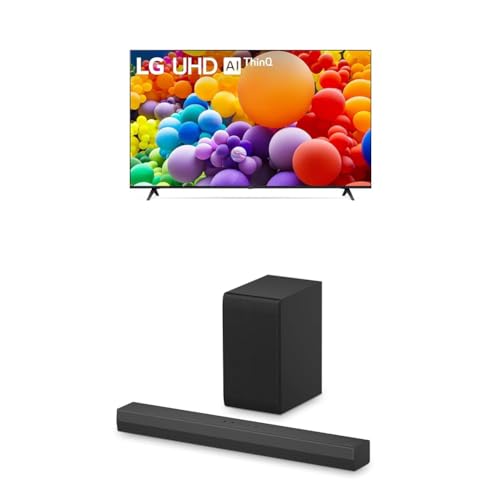 Image of LG 55-Inch Class UT75 Series LED Smart TV 4K Processor Flat Screen with Magic Remote AI-Powered with Alexa Built-in (55UT7570PUB, 2024),LG 2.1 ch.Sound Bar with Bluetooth Connectivity