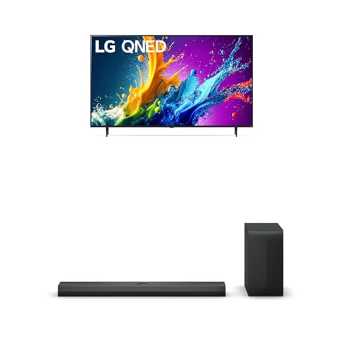 Image of LG 75-Inch Class QNED80T Series LED Smart TV 4K Processor Flat Screen with Magic Remote AI-Powered with Alexa Built-in (75QNED80TUC, 2024),LG 3.1.1 ch. Sound Bar with Dolby Atmos