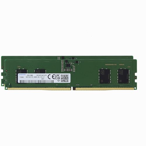 Samsung 16GB (2x8GB) DDR5 5600MHz PC5-44800 CL46 UDIMM 1Rx16 Single Rank 1.1V Non-ECC DIMM 288-Pin...