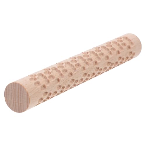 SEWOART Palo Impreso Con Rodillo Sellos De Arcilla Rosario Hornear Pasteles Pastel Pizza Rodillo Rodillos Rodillo De Sello Palo De Barro Rodante De Cerámica Concreto Patas Khaki De Madera