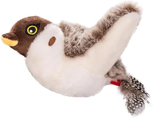 GGSYHHA USB充電 ピョンピョンバード 飛び跳ねる鳥のおもちゃ - 猫用インタラクティブおもちゃ 取り外し可能ストラップ タッチ反動作 犬用おもちゃ兼用 自動羽ばたき ペット遊び道具(C)