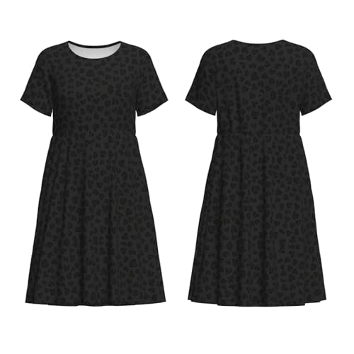 Robe d'été motif léopard noir coupe décontractée chic - 4