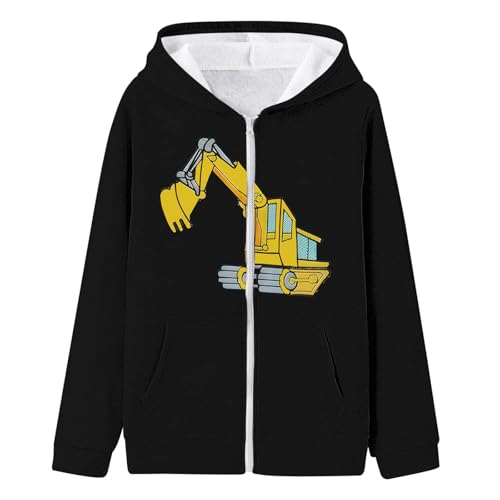 2025 Jungen Hoodies Dinosaurier Kleinkind Jungen Jacke Kinder Sweatshirts Langarm Kapuzenshirts 2–7 Jahre Garderobe für Mädchenzimmer, Schwarz , 11-12 Jahre