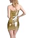 Kangqifen Women Sexy Shiny Metallic Strapless Tube Top Mini Bodycon Club Dress(Gold,8-10)