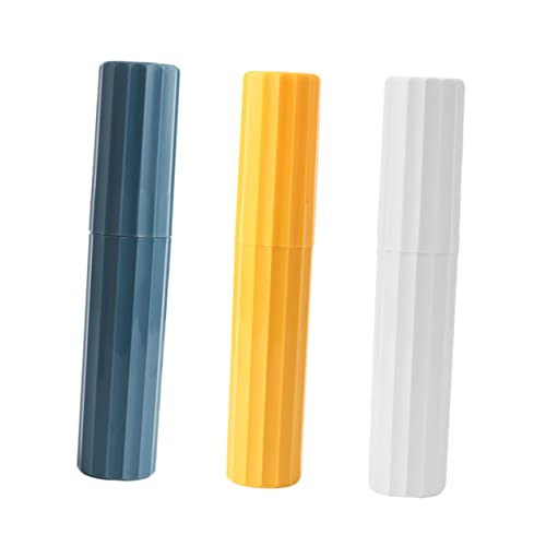 EXQUIMEUBLE 歯ブラシ収納ケース 旅行用歯ブラシホルダー 歯磨き粉ホルダー 軽量素材 多機能収納ボックス 持ち運び用 バスルーム 出張 旅行向け 3個セット