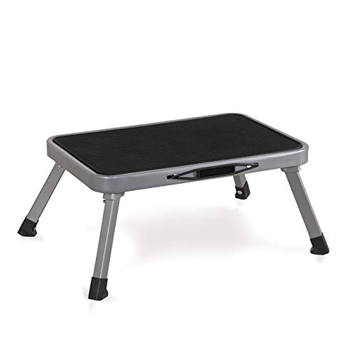 Olive Portable Steel Step Stool Folding One Step Ladder with Anti-Slip Plastic Platform Medical Footstool for Adult and Children at Home Max Load 330 lbs