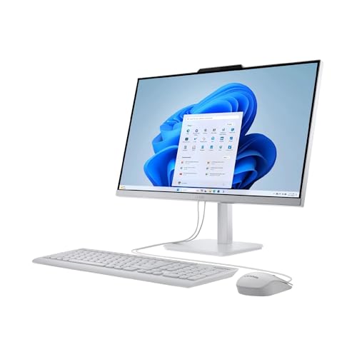 Image of Lenovo A100 23.8 inch FHD All-in-One Desktop Computer, Intel N100 Processor, 32 GB RAM, 1 TB SSD, Windows 11 Pro, Wi-Fi 6, Bluetooth, Integrated Webcam, HDMI, Wired Keyboard & Mouse, Business AIO PC