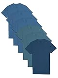 Fruit of the Loom Men's Pocket T-Shirt Multipack, 6 Pack - Assorted Blues, Large