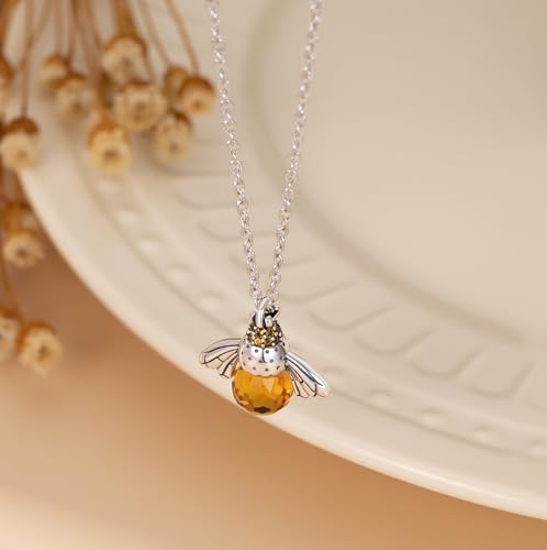 SLUYNZ Solid 925 Sterling Silver Queen Bee Choker Necklace for Women Teens Crystal Bee Pendant Necklace Mother's Day Gifts4