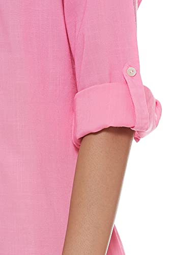 Image of EASYBUY Women's Rayon A-Line Below The Knee Casual Dress (SU21SR12LW Pink S)