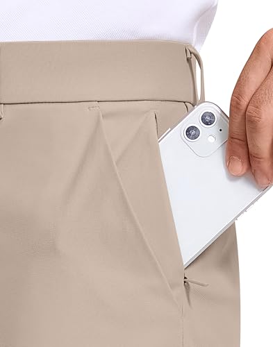 Men Golf Pants 30" Inseam 5 Pockets Slim Fit Stretch Lightweight Quick Dry Dress Chino Trousers for Work Casual3