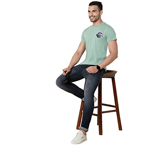 Image of Free Authority Superman Printed Regular Fit Green Cotton Men's T-Shirt
