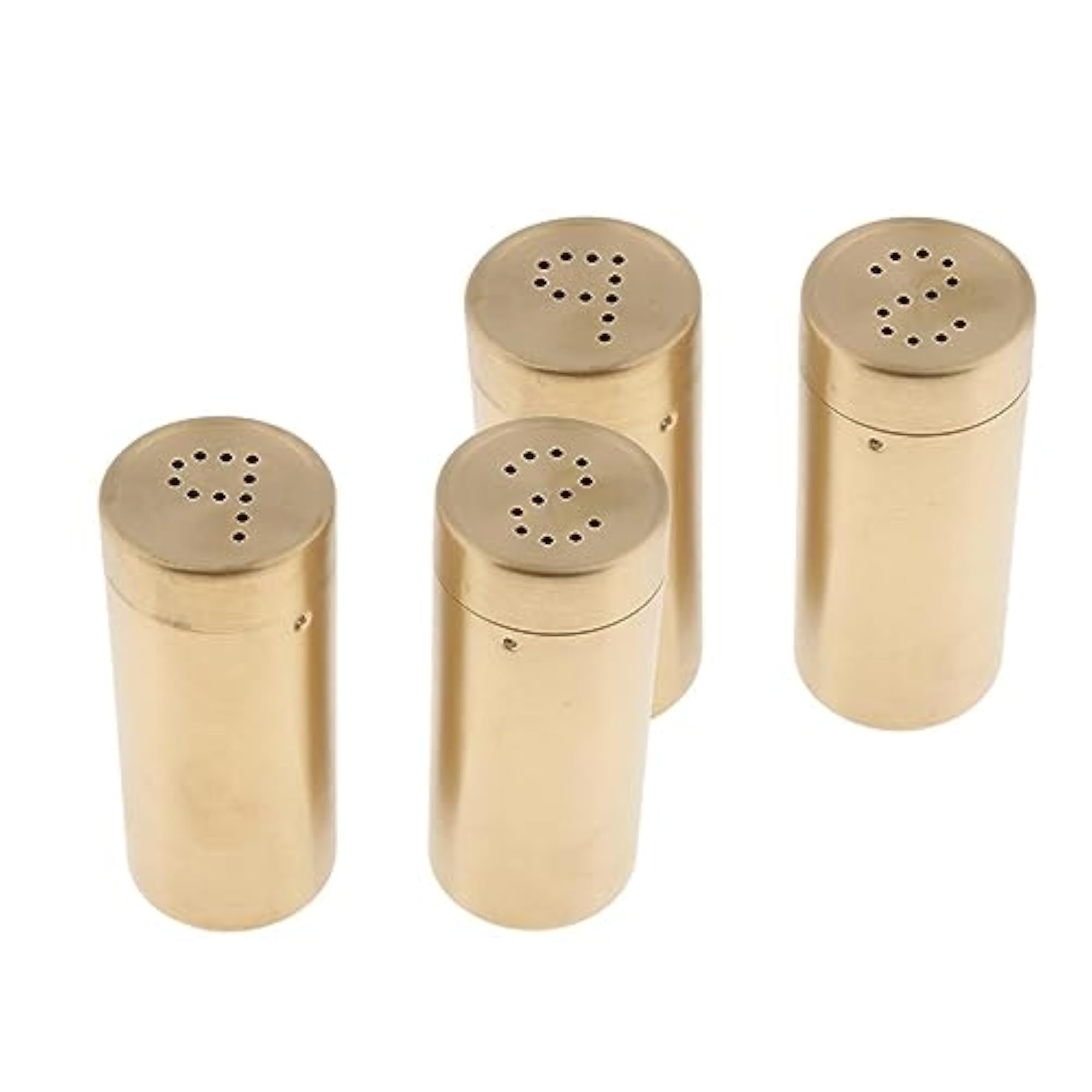 4Pcs Golden Stainless Steel Salt & Pepper Shaker Set
