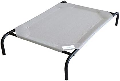 Coolaroo Original Elevated Dog Bed - Breathable Off-The-Ground Pet Bed with Cooling Fabric, Joint Relief & Moisture-Resistant Fabric, 100% Recyclable, Easy Clean, Grey, Large