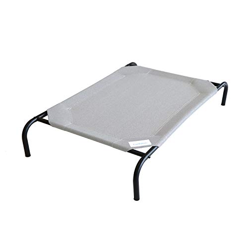 Coolaroo Original Elevated Dog Bed - Breathable Off-The-Ground Pet Bed with Cooling Fabric, Joint Relief & Moisture-Resistant Fabric, 100% Recyclable, Easy Clean, Grey, Large by Coolaroo - Used condition - US$30.61