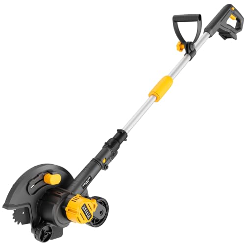 Houselife Cordless Lawn Edger Compatible with DeWalt 20V Max Battery (Tool Only) 9-Inch Electric Edger Trencher Tool with Dual Wheels 4 Adjustable Depths 3500RPM for Driveway Sidewalk Landscaping