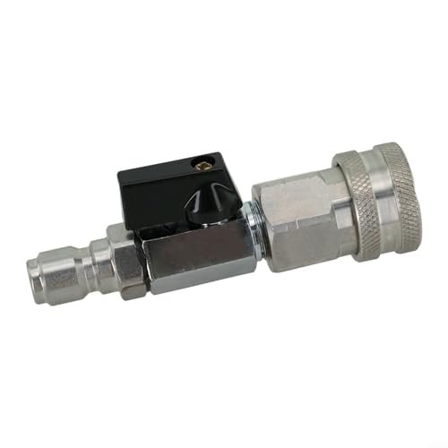 Trayneel Kit de válvula de bola de acero inoxidable para lavadora a presión de 3/8 pulgadas y 1/4 pulgadas para conexión rápida y roscas NPT a prueba de fugas, interruptor de encendido y apagado para