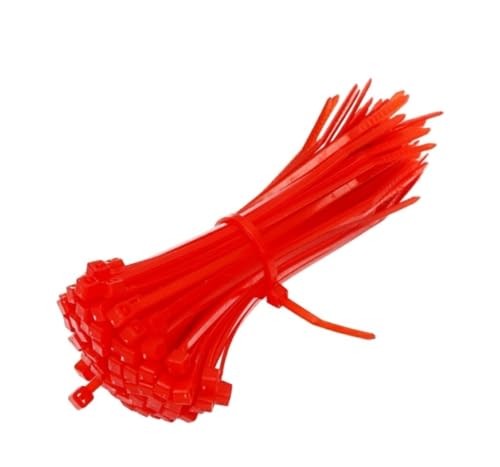 Image of Electronic Spices Cable Tie | 2.5x150mm | Heaener Organizer Tie | Self Locking Nylon Teeth Grip Heavy Duty Strong Zip Wire Fast (Red, Pack of 100)