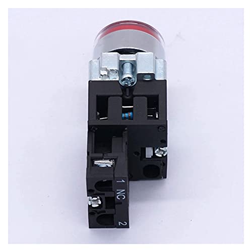 Switch bouton poussoir 22mm 1 NC rouge LED 110V interrupteur de commande 440V 10A